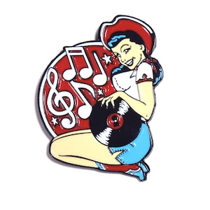 Cowgirl Pinup Enamel Lapel Pin