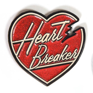 Glitter "Heart Breaker" Enamel Lapel Pin