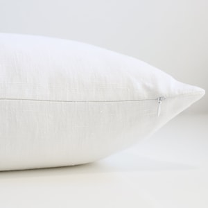 White pure minimal linen pillow cover /White eco linen pillow cover/white minimalist linen pillow/modern natural linen cushion/linen pillows image 3