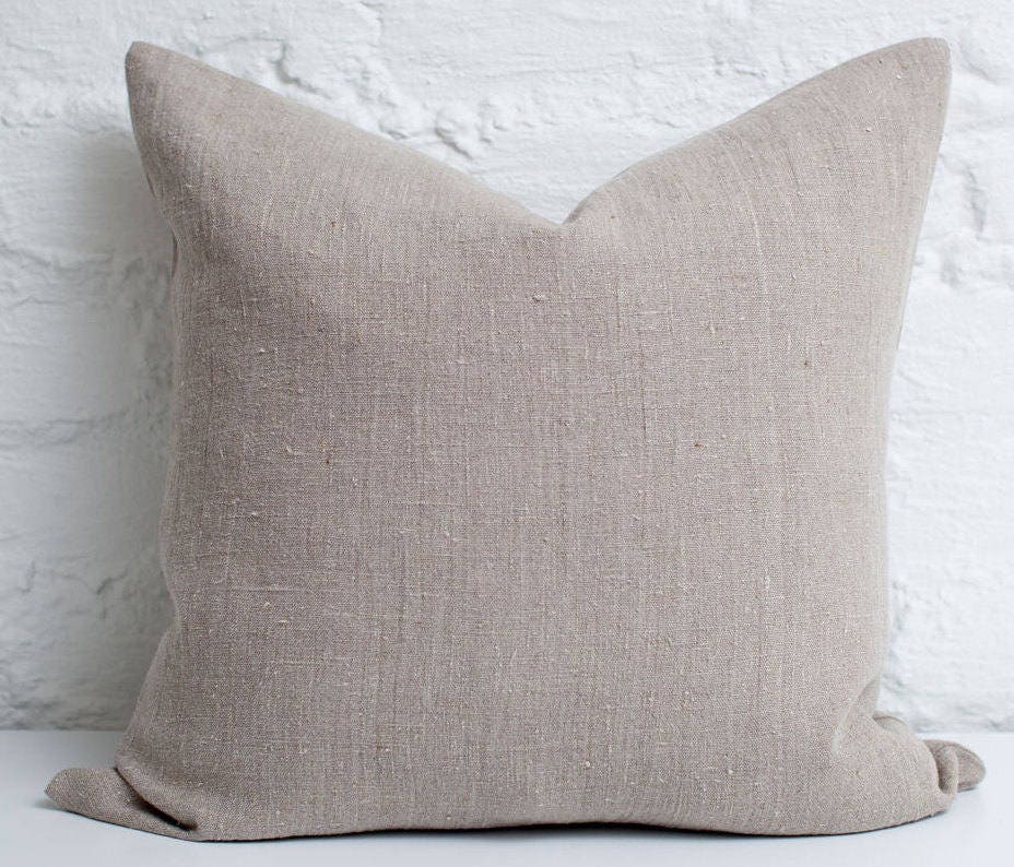 Natural Luxury Linen Pillow Cover / Stonewashed Linen Pillow / Etsy