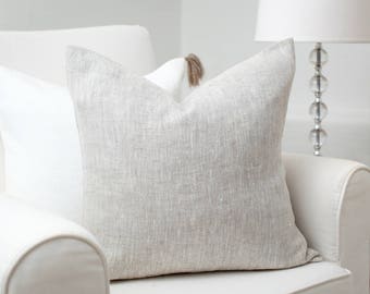 Light natural linen pillow cover / stonewashed linen pillows / decorative linen pillow / linen cushions/linen pillow case/linen fabric/linen