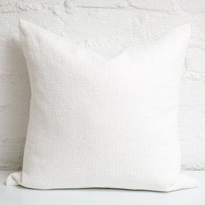 White pure minimal linen pillow cover /White eco linen pillow cover/white minimalist linen pillow/modern natural linen cushion/linen pillows image 1