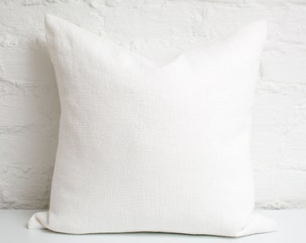 White pure minimal linen pillow cover /White eco linen pillow cover/white minimalist linen pillow/modern natural linen cushion/linen pillows