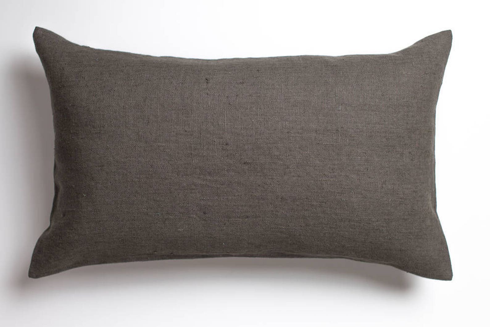 Dark Grey Linen Pillow Cover With Tassels / Charcoal Tassel Etsy