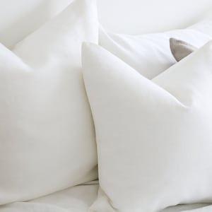 White luxury silky linen pillow cover / White super soft linen pillow / White linen pillow cover / linen pillows/linen cushion cover