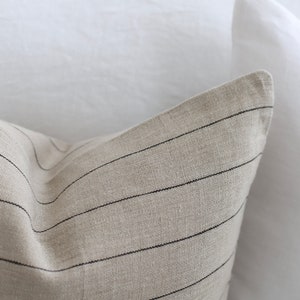 Natural stripe linen pillow cover/Decorative linen stripe pillow cover/linen pillow cover with stripes/linen pillow covers/linen cushion/eco image 4