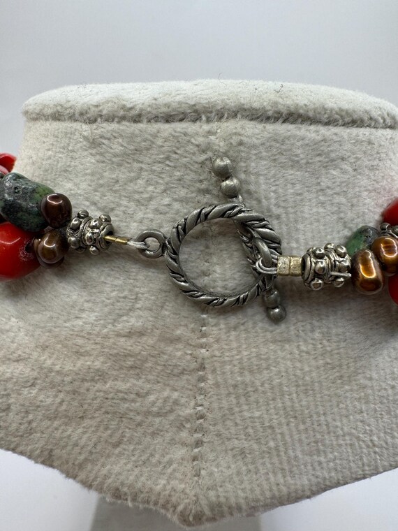 Statement Multi-Stone Sterling Spoon Pendant Neck… - image 6