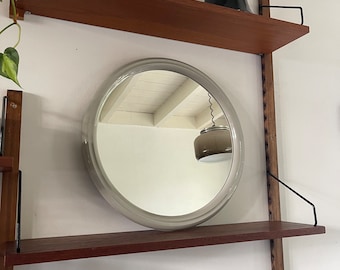 LARGE Space age mirror, light gray plastic midcentury make up mirror 1960s - 1970s. Tiger mirror from Holland