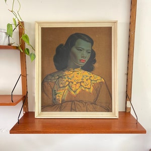 Vladimir Tretchikoff, Chinese Girl / Chinese girl / green lady, 1950s framed print / picture! BIG