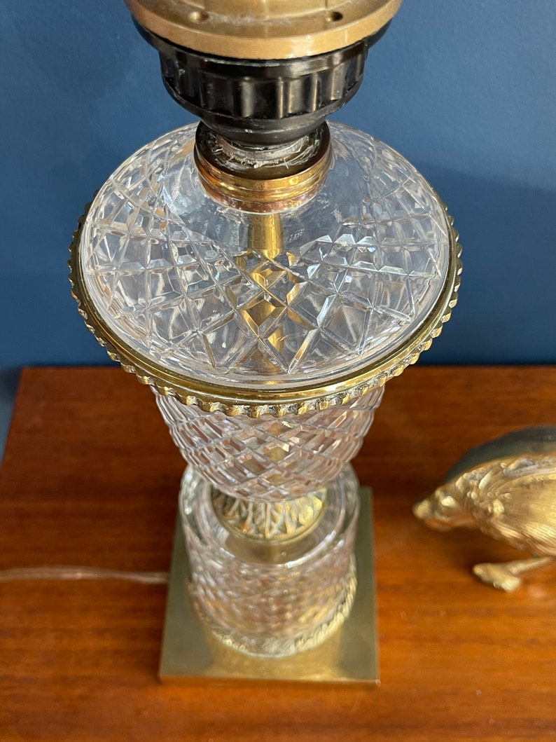 Vintage Crystal With Brass Table Lamp Hollywood Regency - Etsy