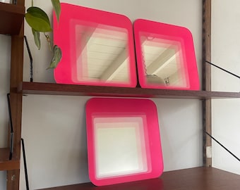 Set of 3 Ikea HYLKJE mirror, pink, design Wallin Irinarchos / L Widen