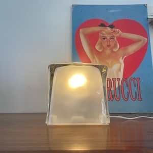 Vintage Ikea IVIKEN ice block / ice cube lamp, mood lamp floor or table lamp / bed or night lamp