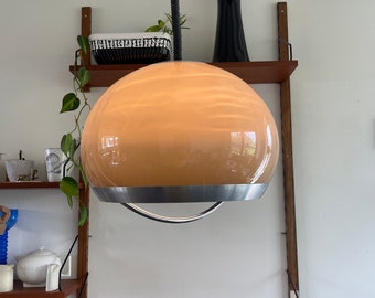 Dijkstra of Guzzini (?) space age/ ruimtetijdperk modernistische champion lamp, kunststof en aluminium met chroom.