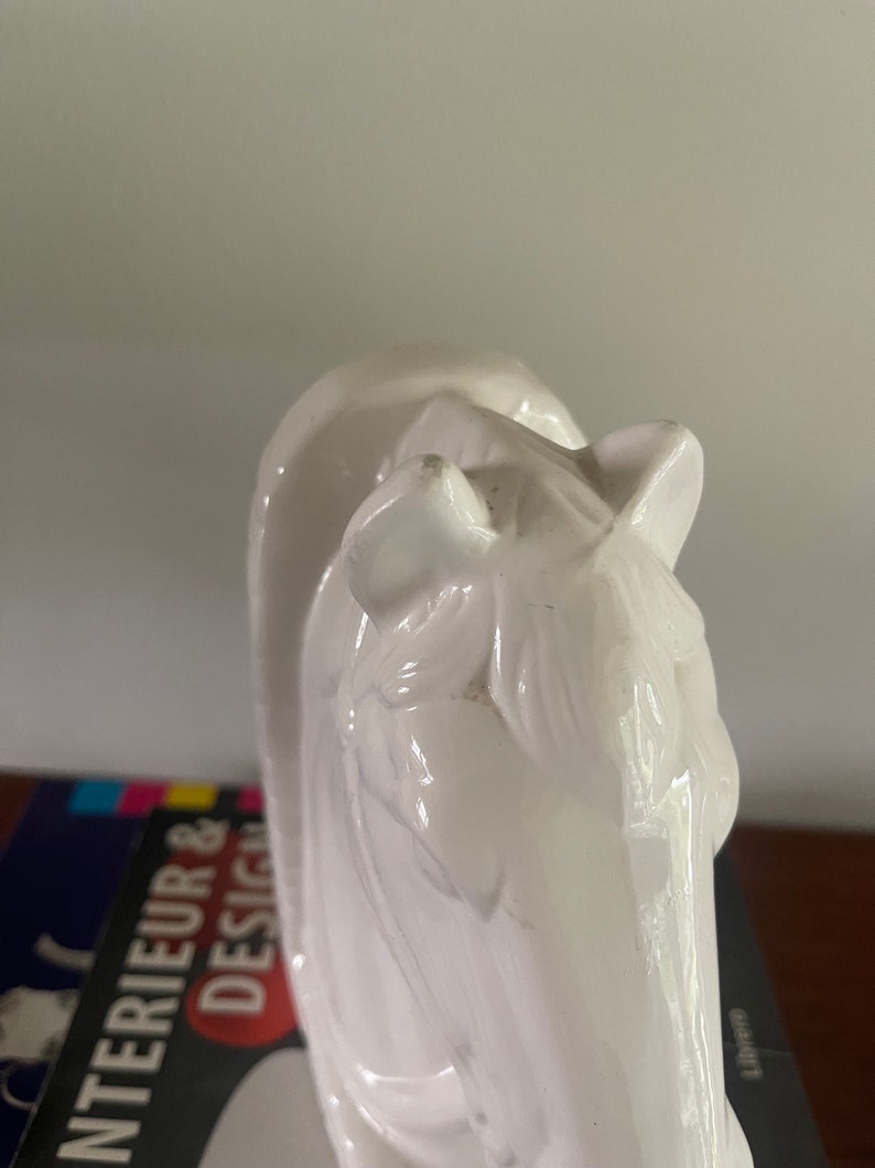 Horse, horse head vintage midcentury bookend, white ceramic. Stallion, mare, pony image image 6