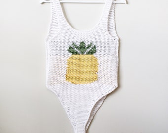 Crochet Pattern Pineapple Bodysuit | Crochet Pineapple | Crochet Bodysuit Pattern | Crochet Swimsuit Pattern | Crochet Monokini | bikini