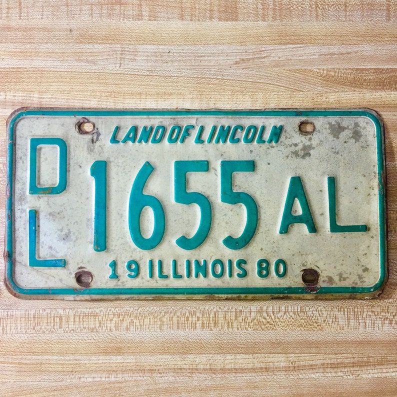 1980 Illinois Dealer License Plate Dl 1655 Al Etsy