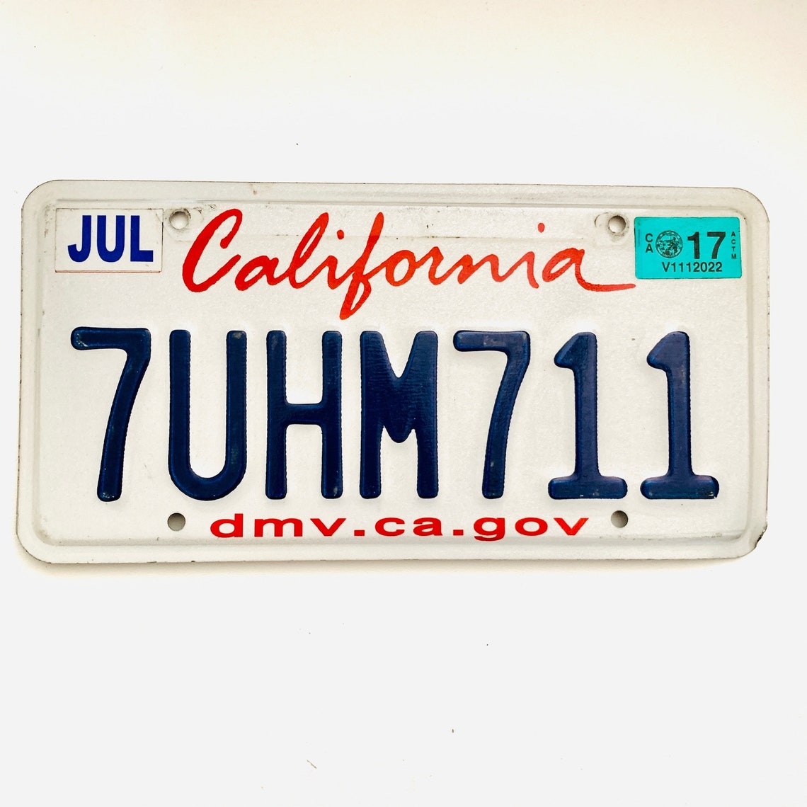 2017 California License Plate 7UHM711 Etsy