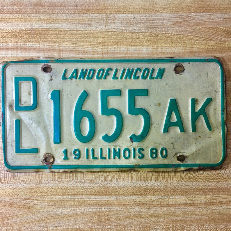 1980 Illinois Dealer License Plate DL 1655 AK Etsy
