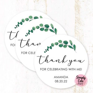 Round Favor Tags, Thank you tags, Greenery tags, Leaf Decor, Baptism Favor Tags, Communion Favors, Personalized DIY Tag, Wedding Favor RT-1