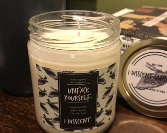 UNFXCK YOURSELF. Eucalyptus & Lemongrass 8oz Soy Candle