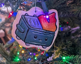 Dumpster Fire Christmas Ornament