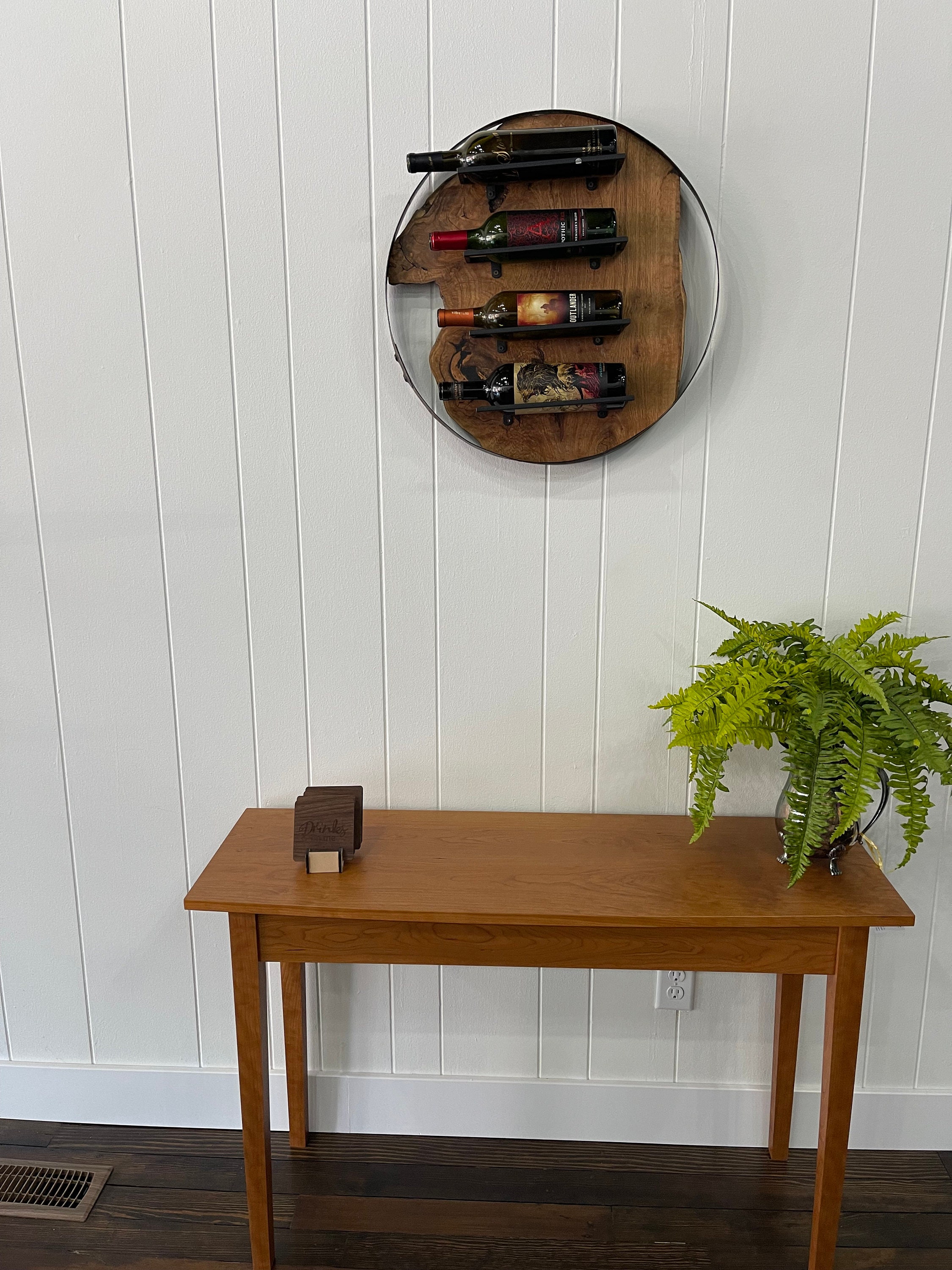 Wine Rack Rings Handcrafted Live Edge Wine Rack in Whisky Barrel Ring - Etsy