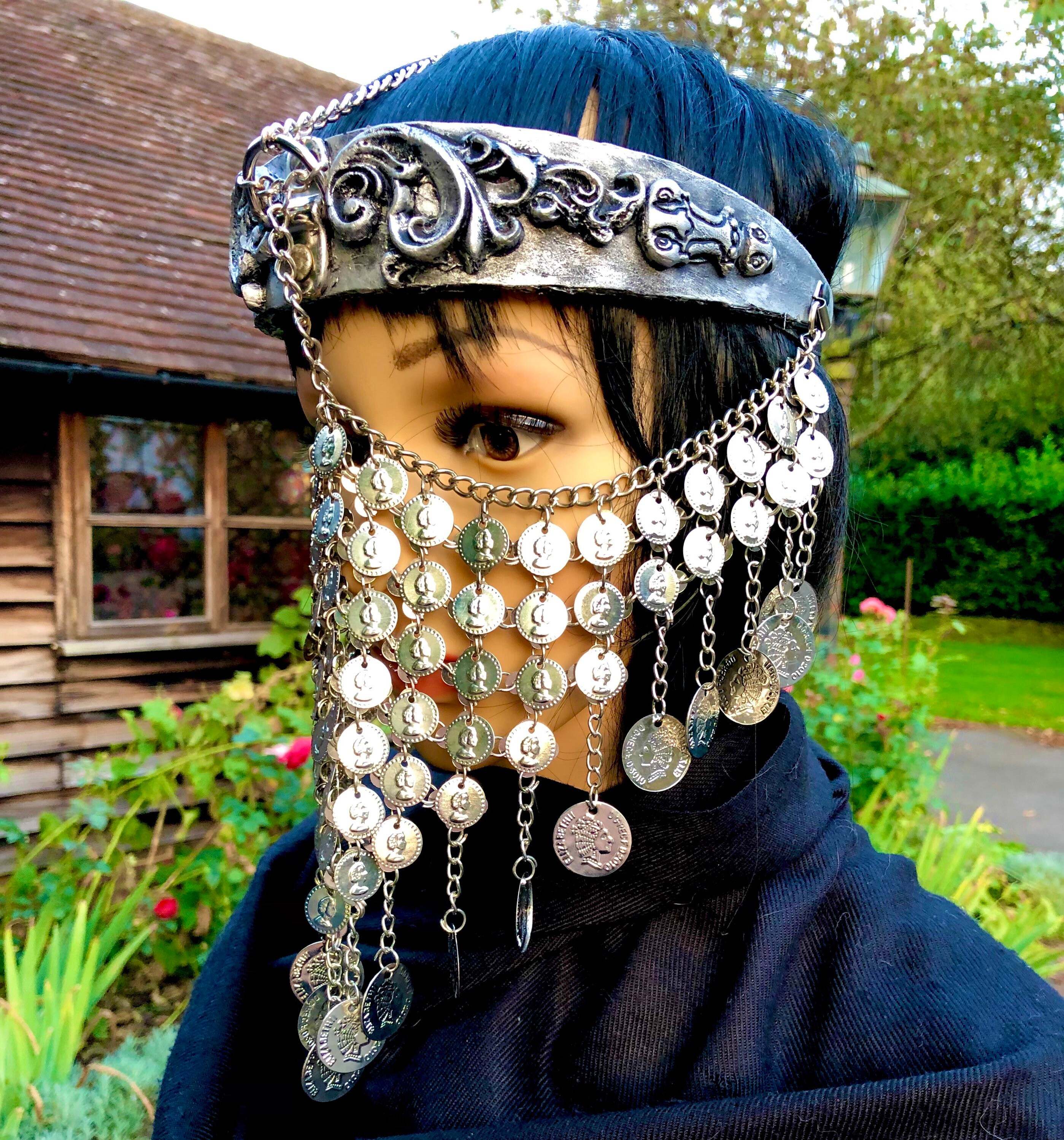 Silver Cosplay Warrior Arabic, Belly Dance, Burlesque Headband