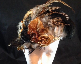 Headband Fascinator in Black, Gold, Bronze, Rose Gold, Brown & Ivory