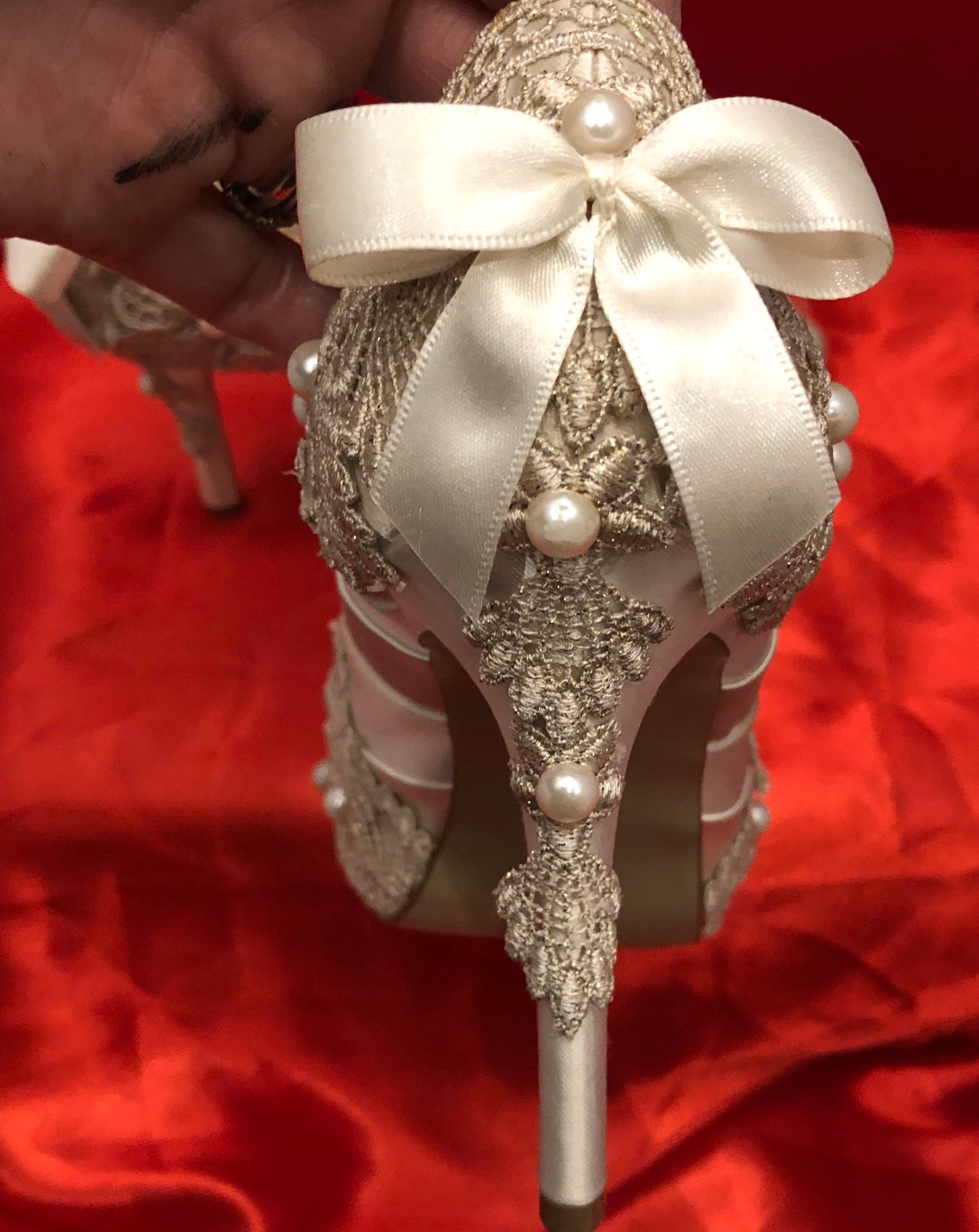 ivory bridal court shoes
