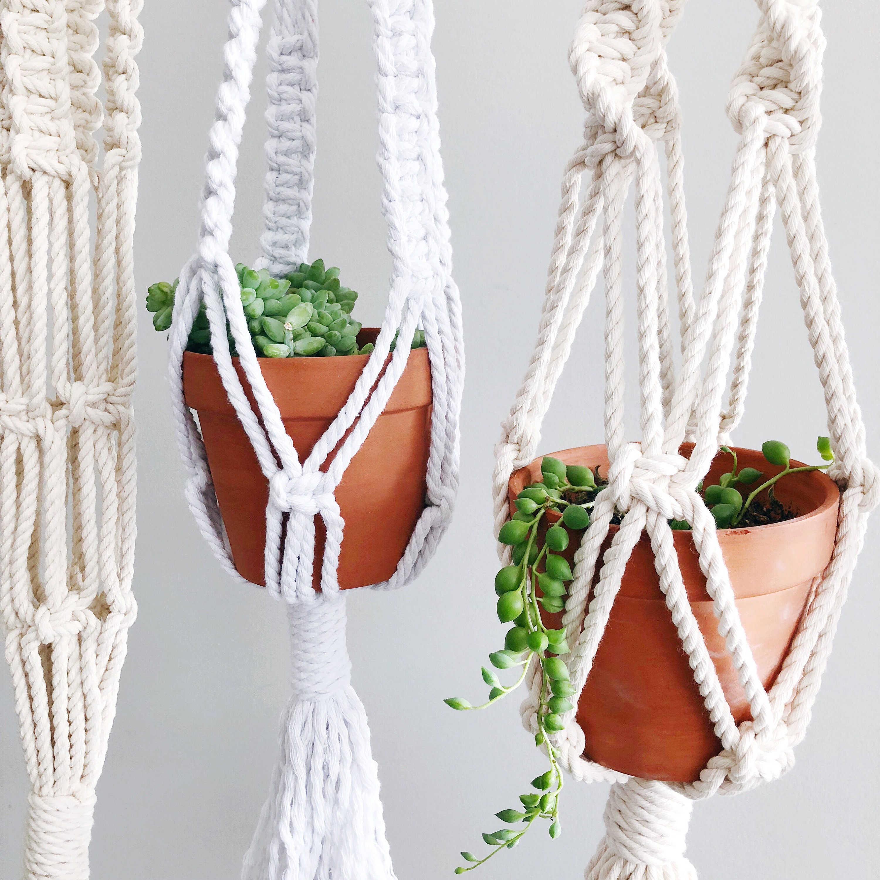 Cintre de Plantes Macramé/Cintre Moderne Naturel Porte-Plantes // Macrame Décoration Intérieure Boho