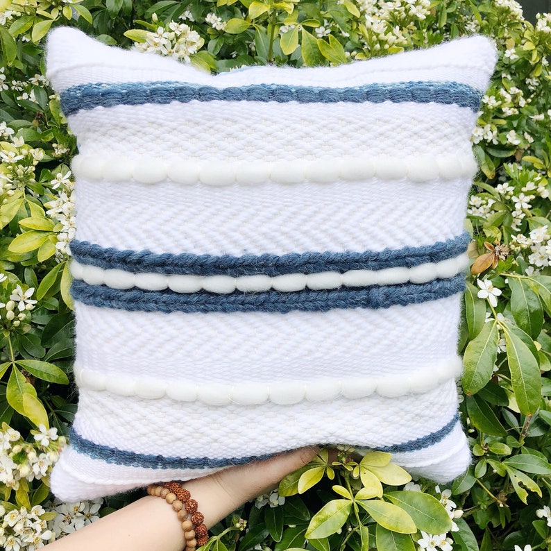 Woven Pillow / Handwoven Pillow // Striped Throw Pillow / Etsy