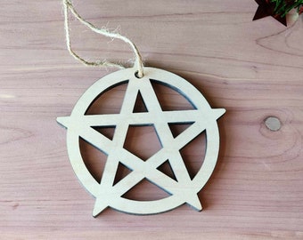 Maple Wood Pentacle Ornament | Pagan Yule Decor