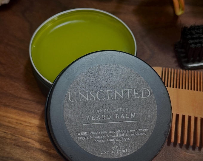 Unscented Beard Balm – Fragrance-Free Beard Conditioner & Balm | Sensitive Skin Friendly, Lightweight Natural Beard Styling Balm