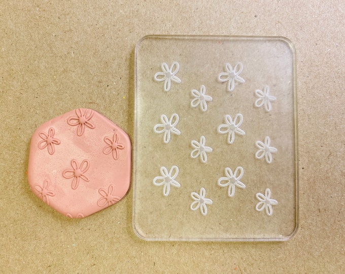 Folk Art Series - 18 Embossing Stamp For Polymer Clay | Flower Stamp | Clay Cutter | Texture Mat | Flower Design | Acrylic Stamp | Bake Clay