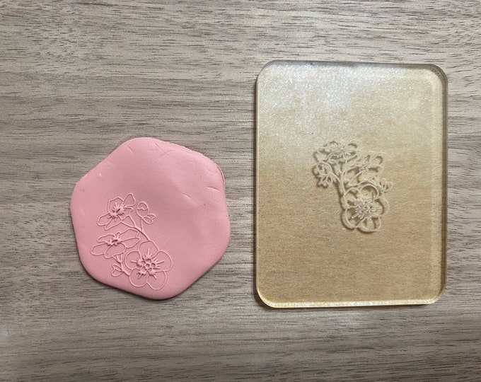Forget Me Not Flower Embossing Stamp | Polymer Clay Texture Mat