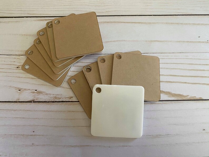 Rounded Square Blank White Acrylic Keychains 2.25 Etsy