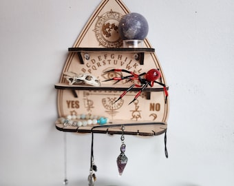 Spirit Board Planchet Themed Mini Crystal Shelf Wall Hanging Home Decor Pagan Witchy Hygge Cottage Core Oddies Spiritualism Tarot Divination