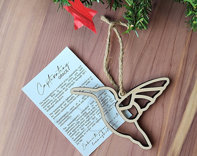 Captivating Grace Hummingbird Ornament | Self Empowerment Ornament | Maple | Non-Religious | Decor | Hygge | Christmas Tree | White Elephant
