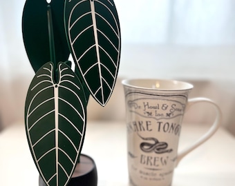 3d Printed Faux Warocqueanum Anthurium Plant Coaster Set | Indoor Garden Decor | Plant Lover Gift | Cottagecore | Hygge