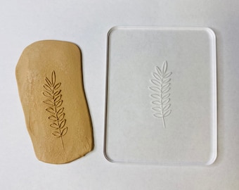 Leaf Embossing Stamp for Polymer Clay | Acrylic Texture Mat