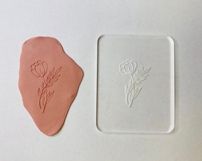 Flower Embossing Stamp for Polymer Clay | Acrylic Jewelry Texture Mat
