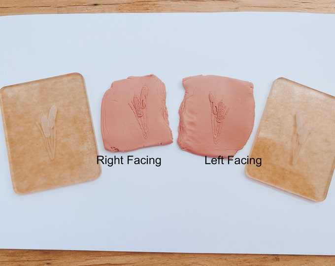Cattails 1 Embossing Stamp For Polymer Clay | Flower Stamp | Clay Cutter | Jewelry | Texture Mat | Flower Design | Acrylic Stamp | Bake Clay