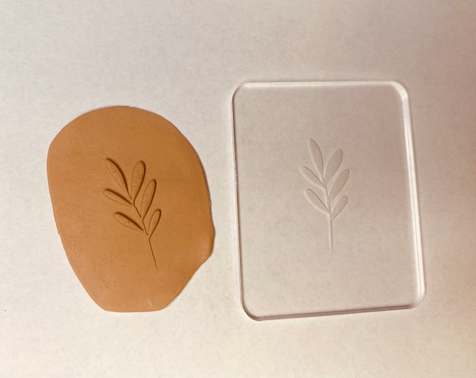Leaf 1 Embossing Stamp For Polymer Clay | Flower Stamp | Clay Cutter | Jewelry | Texture Mat | Flower Designs | Acrylic Stamps | Bake Clay