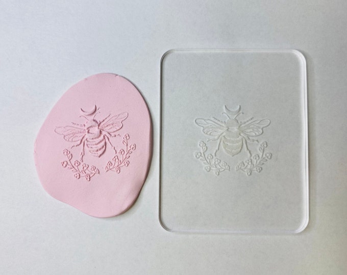 Bee & Moon Acrylic Clay Embossing Stamp | Jewelry Making