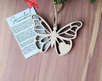 Spiritual Transformation Butterfly Ornament | Memorial Ornament | Maple | Non-Religious | Decor | Hygge | Christmas Tree | White Elephant