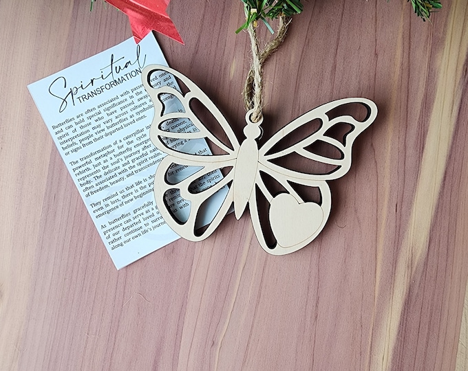 Spiritual Transformation Butterfly Ornament | Memorial Ornament | Maple | Non-Religious | Decor | Hygge | Christmas Tree | White Elephant