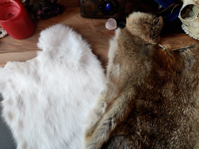 Laser engraved Helm of Awe Norse design on natural rabbit hide