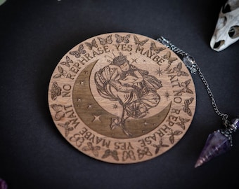 Fairy On Flowers Design Spirit Pendulum Board Divination Tarot Crystal Altar Decor