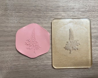 Lupine Flower Embossing Stamp | Acrylic Clay Texture Mat