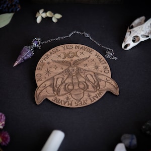 Moth Design Spirit Pendulum Board Divination Tarot Crystal Altar Decor